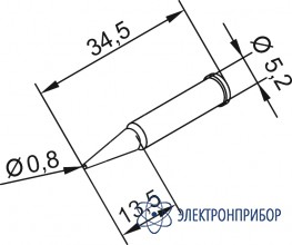 Конус длинный 0,8 мм (к i-tool, i-tool nano) 102PDLF08L