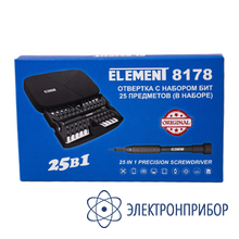 Отвертка с набором бит (25 предметов в наборе) ELEMENT 8178