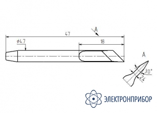 Паяльная насадка 5,0 мм (косой нож, угол 30°) для паяльных станций pace MP18-DK-05-30