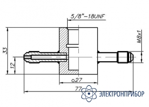 Дополнительная камера для резьбы 5/8" unf Проточная камера 5/8" UNF со штуцерами М8х1